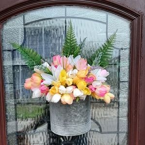 Beautiful and bright Spring Faux Floral arrangement!